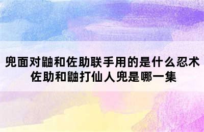 兜面对鼬和佐助联手用的是什么忍术 佐助和鼬打仙人兜是哪一集